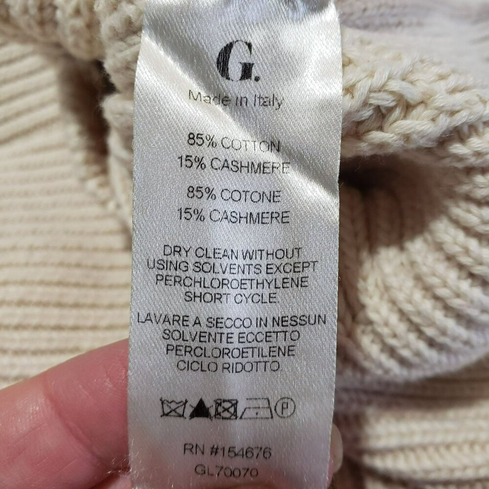 G. Label by Goop GWYN Cream Bella Button Bomber Cardigan Sweater Minimalist - Picture 9 of 16